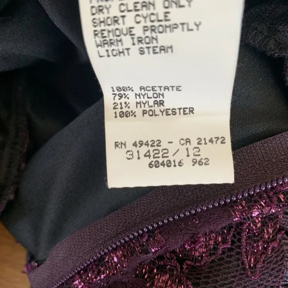 Vintage 90s Jessica McClintock Purple Lace Taffeta Gown Dress Prom Formal S M - Picture 9 of 14